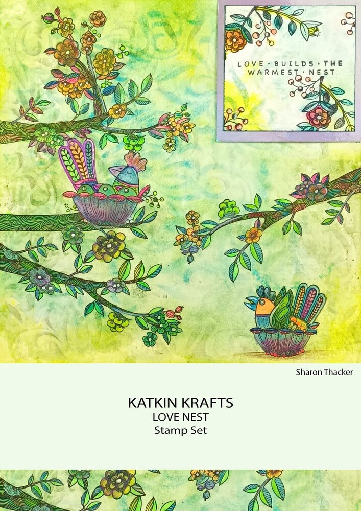 Katkin Krafts Love Nest A5 Clear Stamp Set (KK0013) (OUTLET)