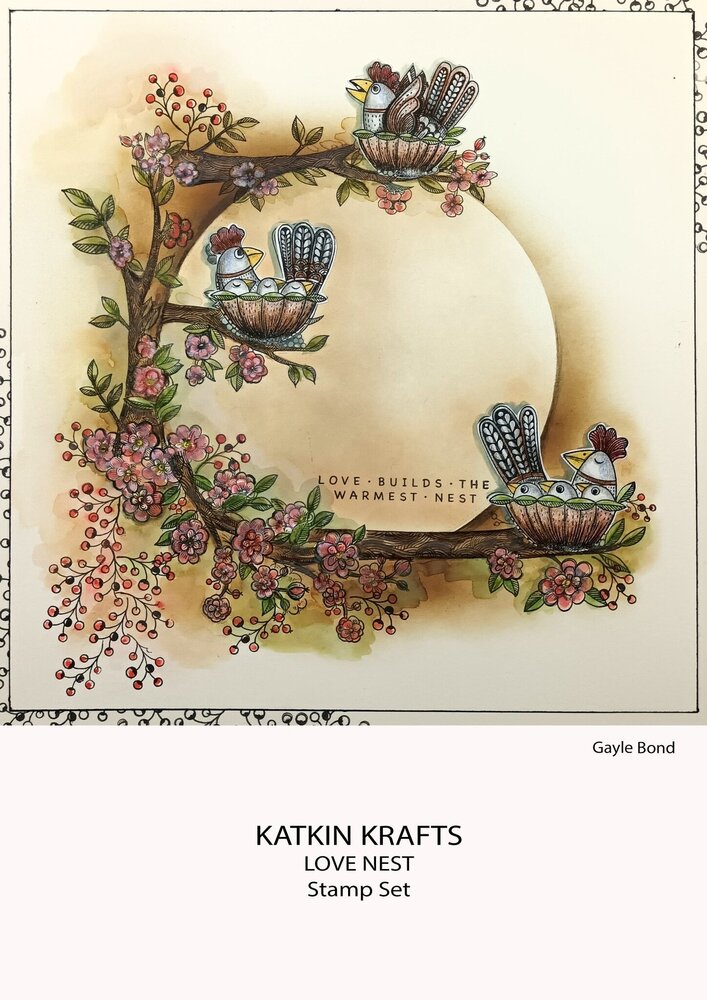 Katkin Krafts Love Nest A5 Clear Stamp Set (KK0013) (OUTLET)
