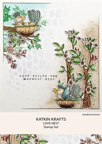 Katkin Krafts Love Nest A5 Clear Stamp Set (KK0013) (OUTLET)