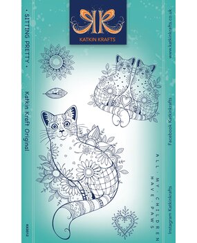 Katkin Krafts Sitting Pretty A5 Clear Stamp Set (KK0012) (OUTLET)