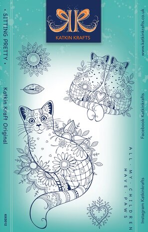 Katkin Krafts Sitting Pretty A5 Clear Stamp Set (KK0012) (OUTLET)