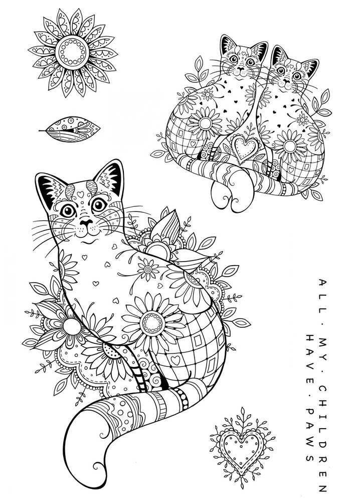 Katkin Krafts Sitting Pretty A5 Clear Stamp Set (KK0012) (OUTLET)