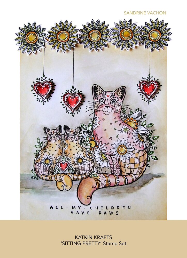 Katkin Krafts Sitting Pretty A5 Clear Stamp Set (KK0012) (OUTLET)