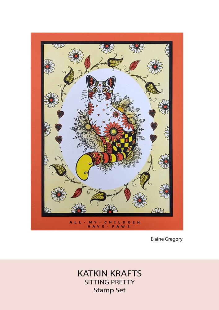 Katkin Krafts Sitting Pretty A5 Clear Stamp Set (KK0012) (OUTLET)