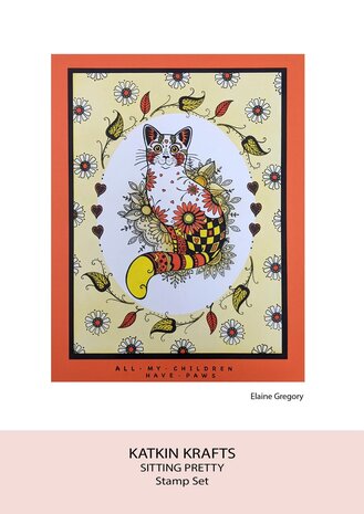 Katkin Krafts Sitting Pretty A5 Clear Stamp Set (KK0012) (OUTLET)
