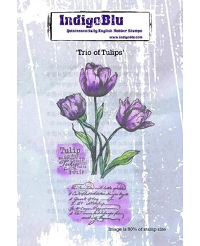 IndigoBlu Trio of Tulips A6 Rubber Stamps (IND1272) (OUTLET)