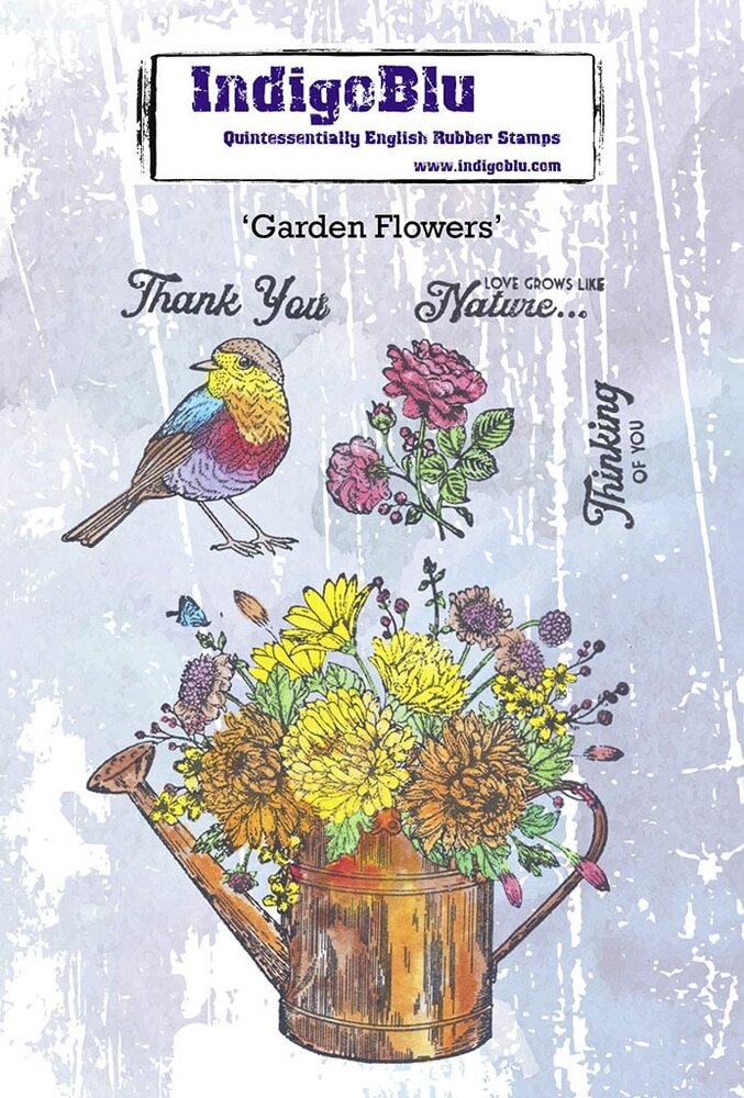 IndigoBlu Garden Flowers A6 Rubber Stamps (IND1180) (OUTLET)