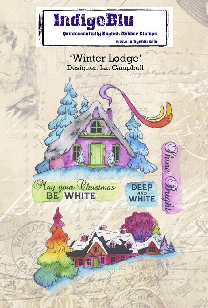 IndigoBlu Winter Lodge A6 Rubber Stamp (IND1152) (OUTLET)