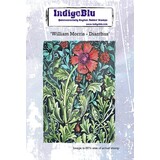 IndigoBlu William Morris Dianthus A6 Red Rubber Stamp (IND1110) (OUTLET)