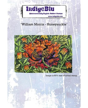 IndigoBlu William Morris Honeysuckle A6 Red Rubber Stamp (IND1101) (OUTLET)