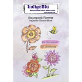 IndigoBlu Steampunk Flowers A6 Rubber Stamps (IND0885) (OUTLET)