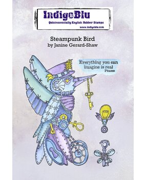 IndigoBlu Steampunk Bird A6 Rubber Stamps (IND0884) (OUTLET)