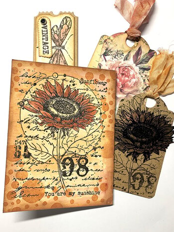 IndigoBlu Sunflower Bloom A6 Rubber Stamps (IND0866) (OUTLET)