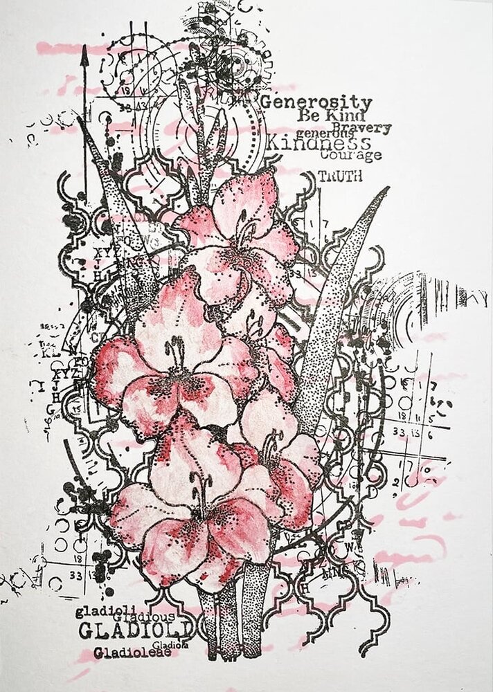 IndigoBlu Gladioli A5 Rubber Stamps (IND0811) (OUTLET)