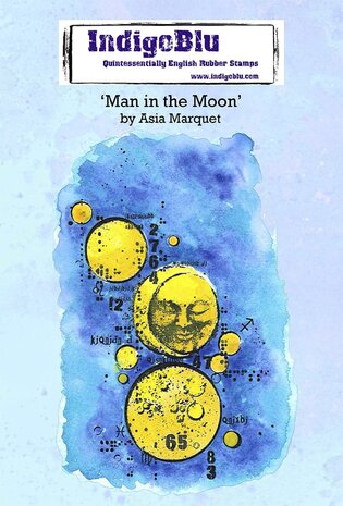 IndigoBlu Man in the Moon by Asia A6 Rubber Stamps (IND0758) (OUTLET)