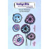 IndigoBlu Circle Flowers by Asia A6 Rubber Stamps (IND0757) (OUTLET)