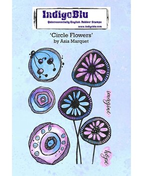 IndigoBlu Circle Flowers by Asia A6 Rubber Stamps (IND0757) (OUTLET)