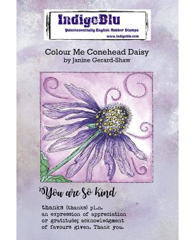 IndigoBlu Colour Me Conehead Daisy A6 Rubber Stamp (IND0749) (OUTLET)