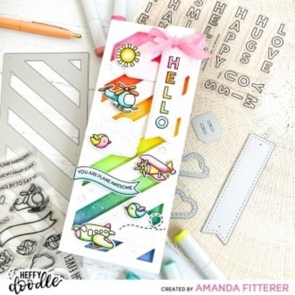 Heffy Doodle Silly Slimline Slants Dies (HFD0403) (OUTLET) Heffy Doodle Silly Slimline Slants Dies (HFD0403) (OUTLET)