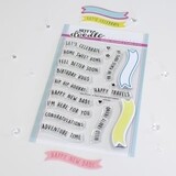Heffy Doodle Wavy Banner Sentiments Clear Stamps (HFD0351) (OUTLET)