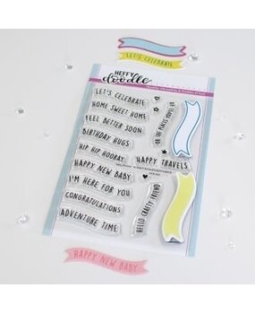 Heffy Doodle Wavy Banner Sentiments Clear Stamps (HFD0351) (OUTLET)