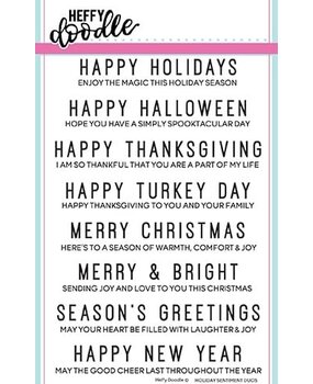 Heffy Doodle Holiday Sentiment Duos Clear Stamps (HFD0091) (OUTLET)