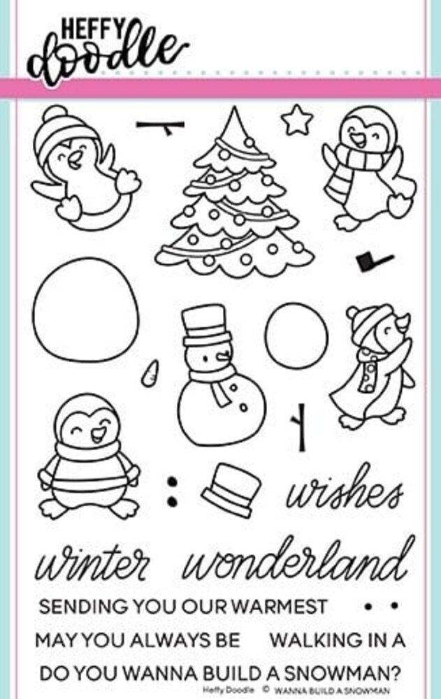 Heffy Doodle Wanna Build A Snowman Clear Stamps (HFD0087) (OUTLET)