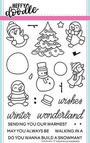 Heffy Doodle Wanna Build A Snowman Clear Stamps (HFD0087) (OUTLET)