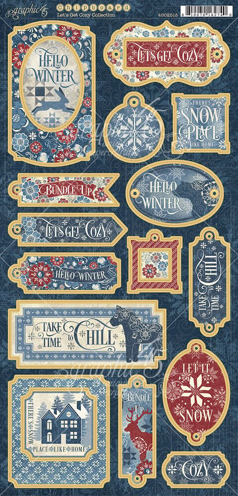 Graphic 45 Let's Get Cozy Chipboard (4502513) (OUTLET)