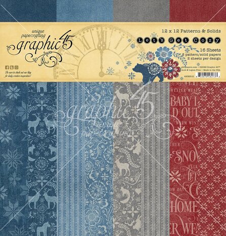 Graphic 45 Let's Get Cozy 12x12 Inch Patterns & Solids Pack (4502512) (OUTLET)