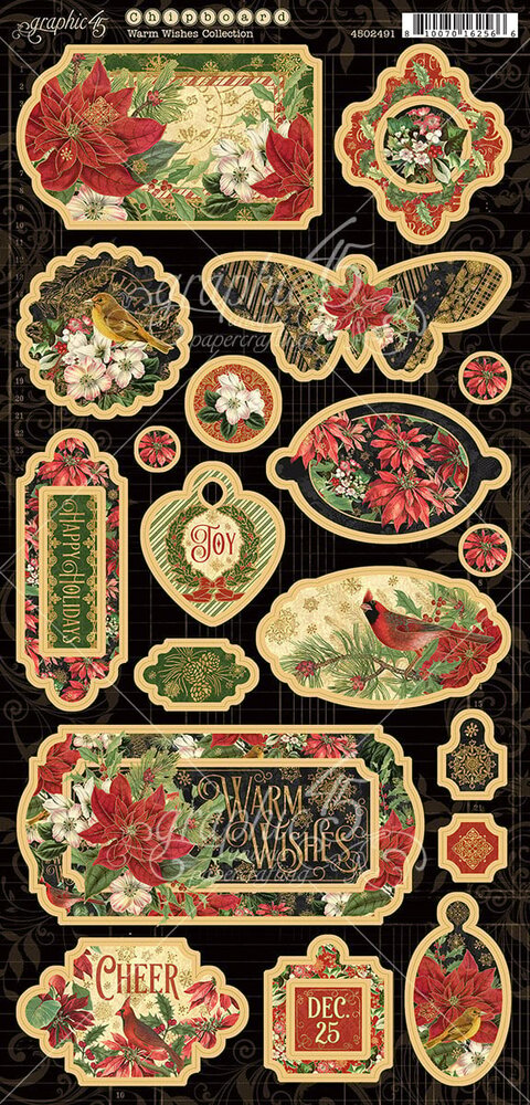 Graphic 45 Warm Wishes Chipboard (4502491) (OUTLET)