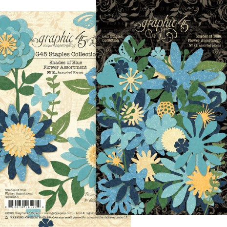Graphic 45 Flower Assortment Shades of Blue (4502344) (OUTLET)