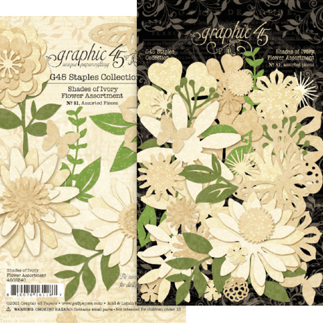 Graphic 45 Flower Assortment Shades of Ivory (4502340) (OUTLET)