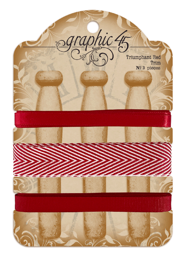 Graphic 45 Trim Triumphant Red (4502291) (OUTLET)