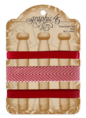 Graphic 45 Trim Triumphant Red (4502291) (OUTLET)