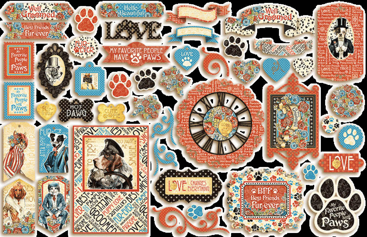 Graphic 45 Well Groomed Die-cut Assortment (4502271) (OUTLET) Graphic 45 Well Groomed Die-cut Assortment (4502271) (OUTLET)