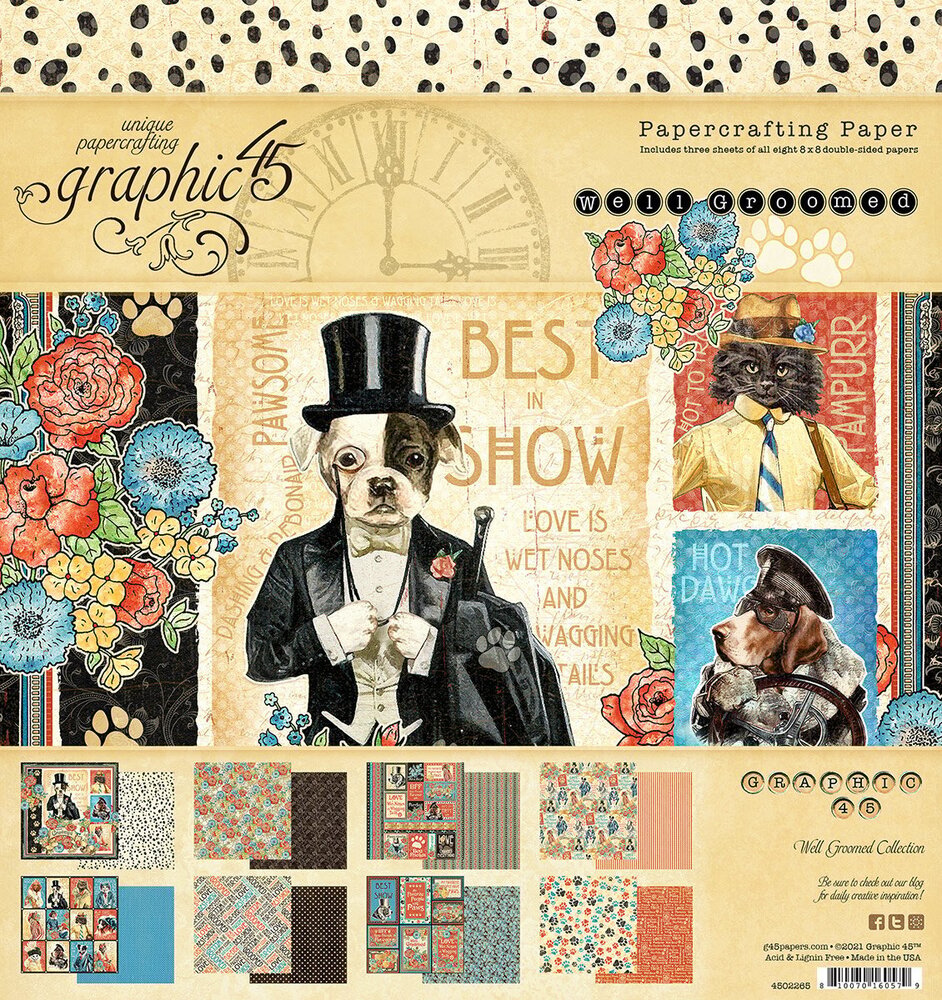 Graphic 45 Well Groomed 8x8 Inch Paper Pad (4502265) (OUTLET)