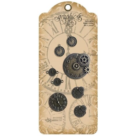 Graphic 45 Decorative Metal Clocks (8pcs) (4502218) (OUTLET)