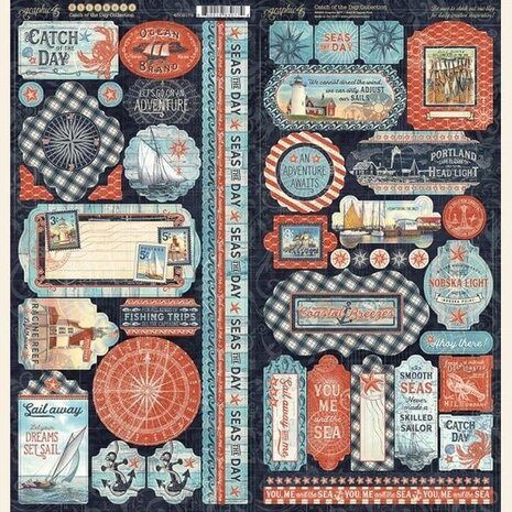 Graphic 45 Catch of the Day Stickers (4502179) (OUTLET)