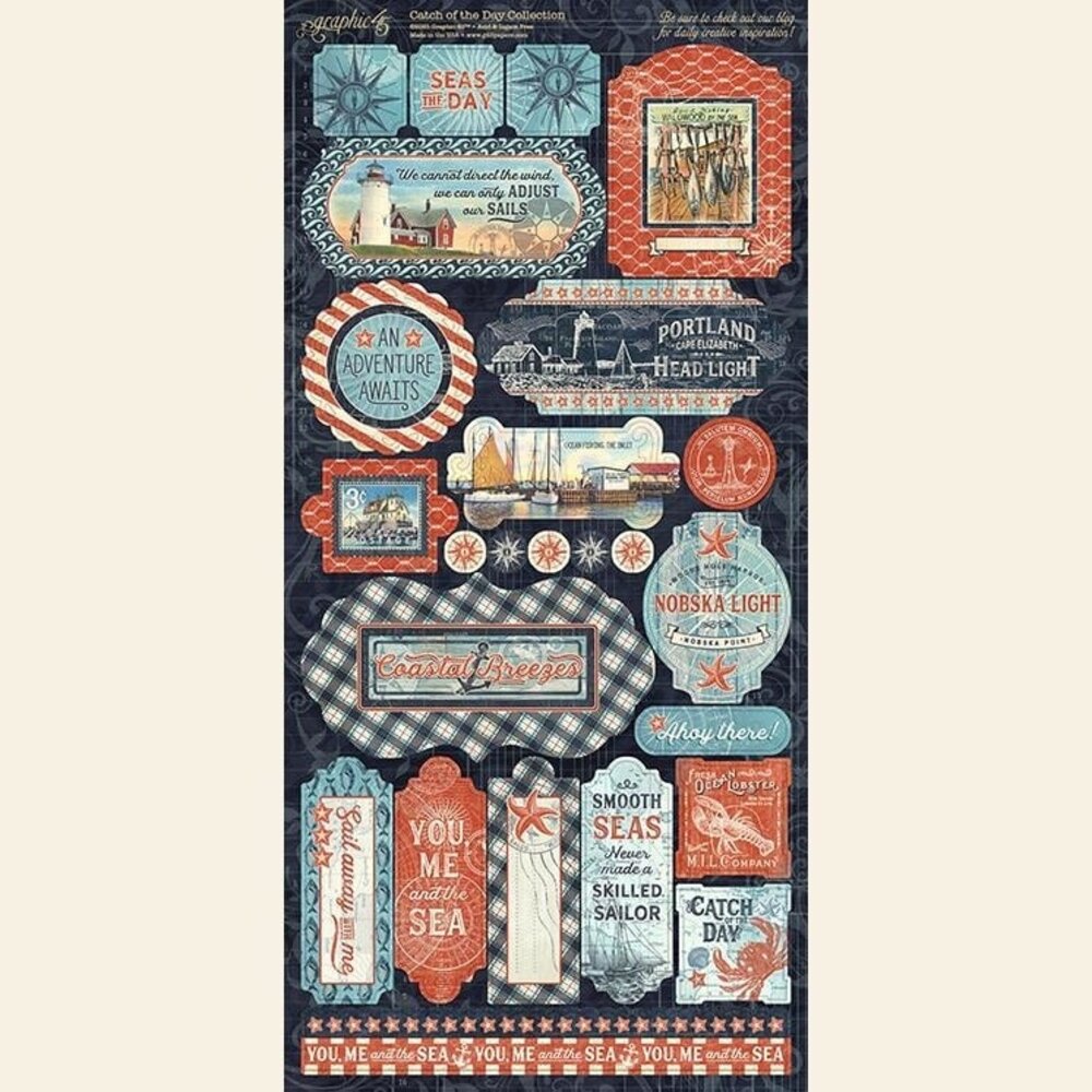 Graphic 45 Catch of the Day Stickers (4502179) (OUTLET)