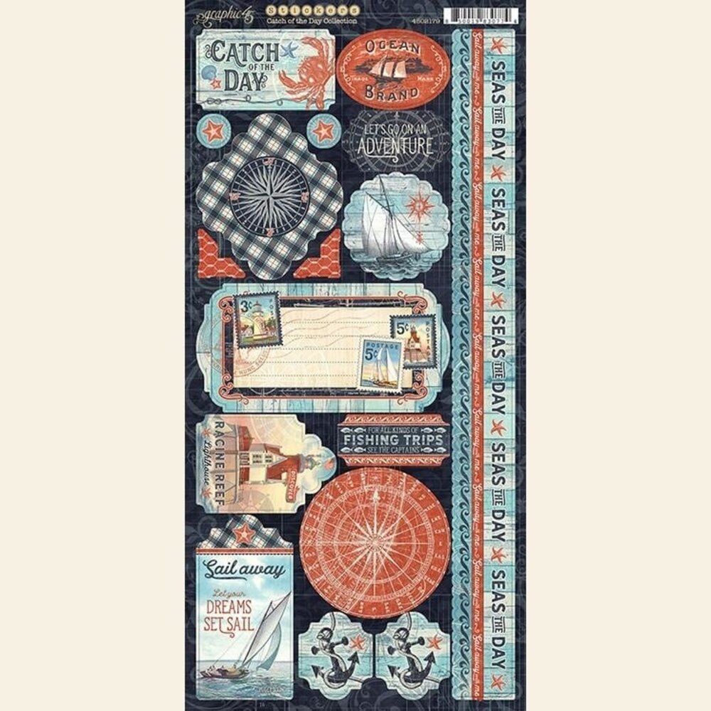 Graphic 45 Catch of the Day Stickers (4502179) (OUTLET)