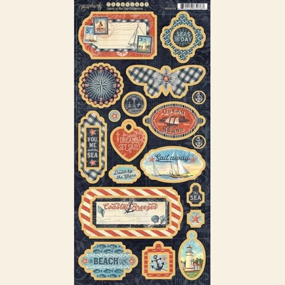 Graphic 45 Catch of the Day Chipboard (4502178) (OUTLET) Graphic 45 Catch of the Day Chipboard (4502178) (OUTLET)