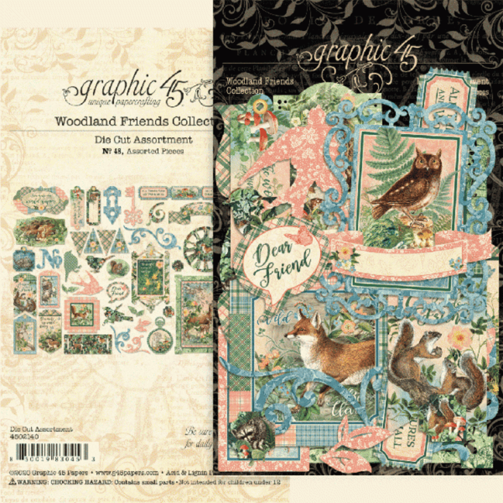 Graphic 45 Woodland Friends Die-cut Assortment (4502140) (OUTLET)