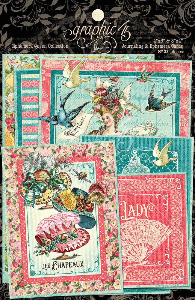 Graphic 45 Ephemera Queen Ephemera & Journaling Cards (45021208) (OUTLET)