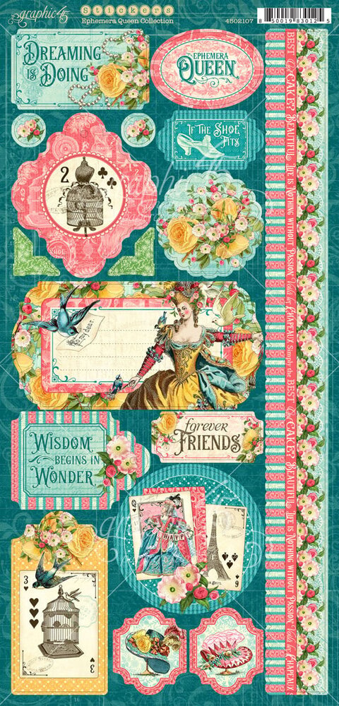 Graphic 45 Ephemera Queen Stickers (4502107) (OUTLET)