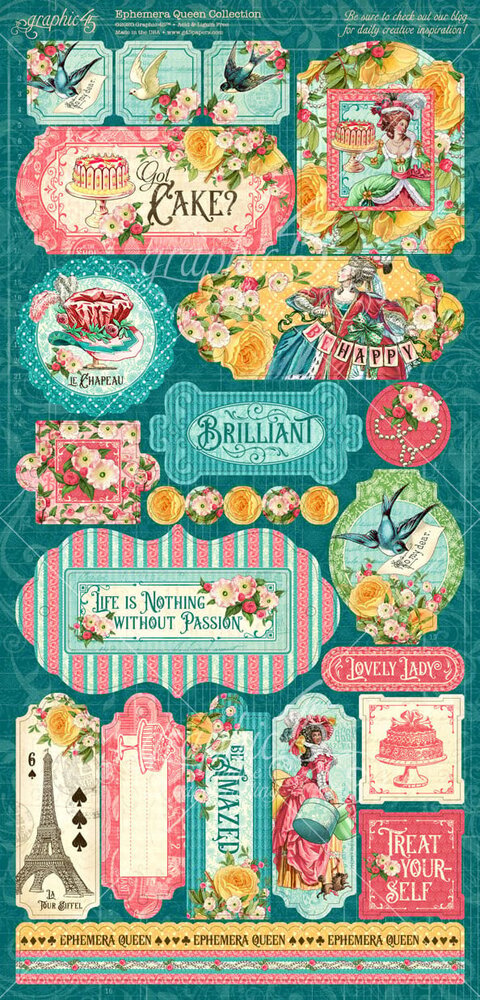 Graphic 45 Ephemera Queen Stickers (4502107) (OUTLET)