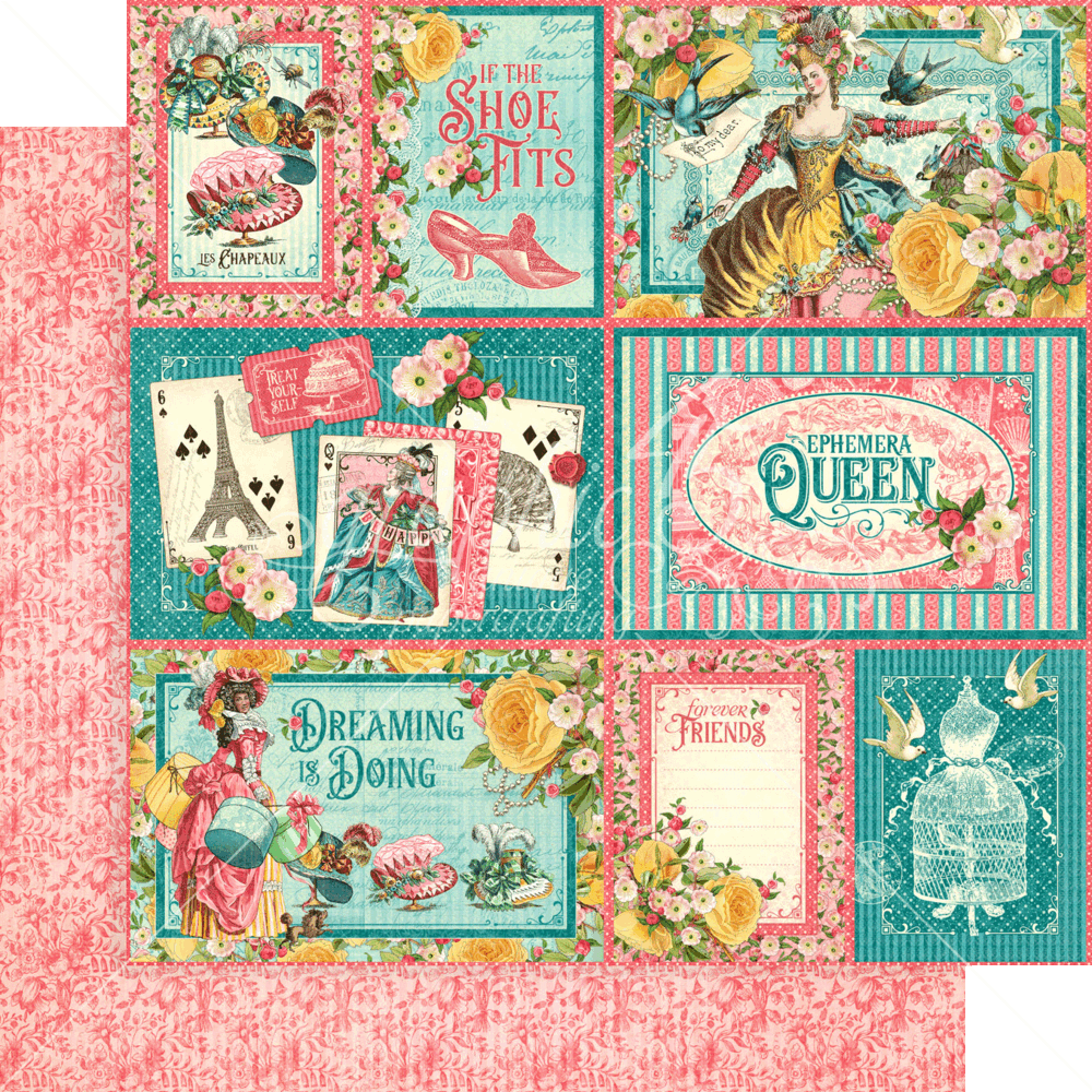 Graphic 45 Ephemera Queen 8x8 Inch Paper Pad (4502103) (OUTLET)