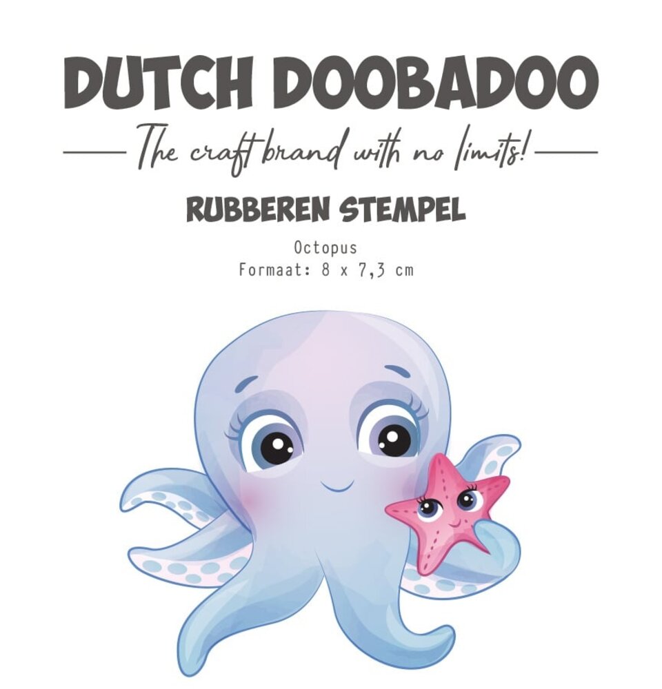 Dutch Doobadoo Sea World Rubber Stamp A7 Octopus (497.004.035) (OUTLET)