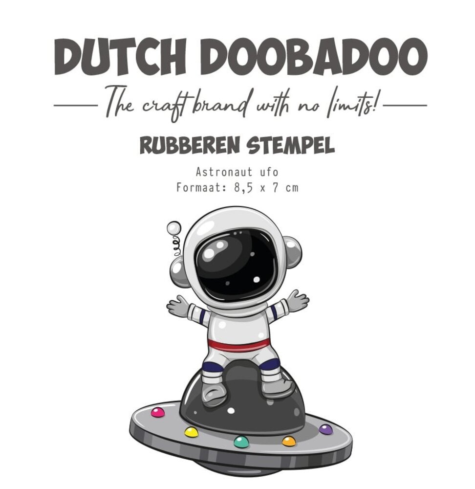 Dutch Doobadoo Outer Space Rubber Stamp A7 Astronaut Ufo (497.004.033) (OUTLET)