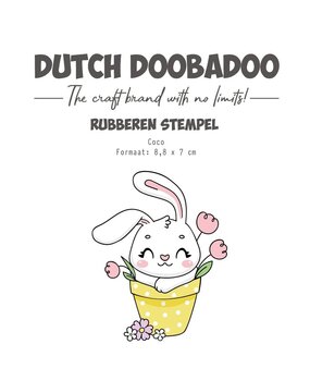Dutch Doobadoo Happy Easter Rubber Stamp Coco (497.004.032) (OUTLET)